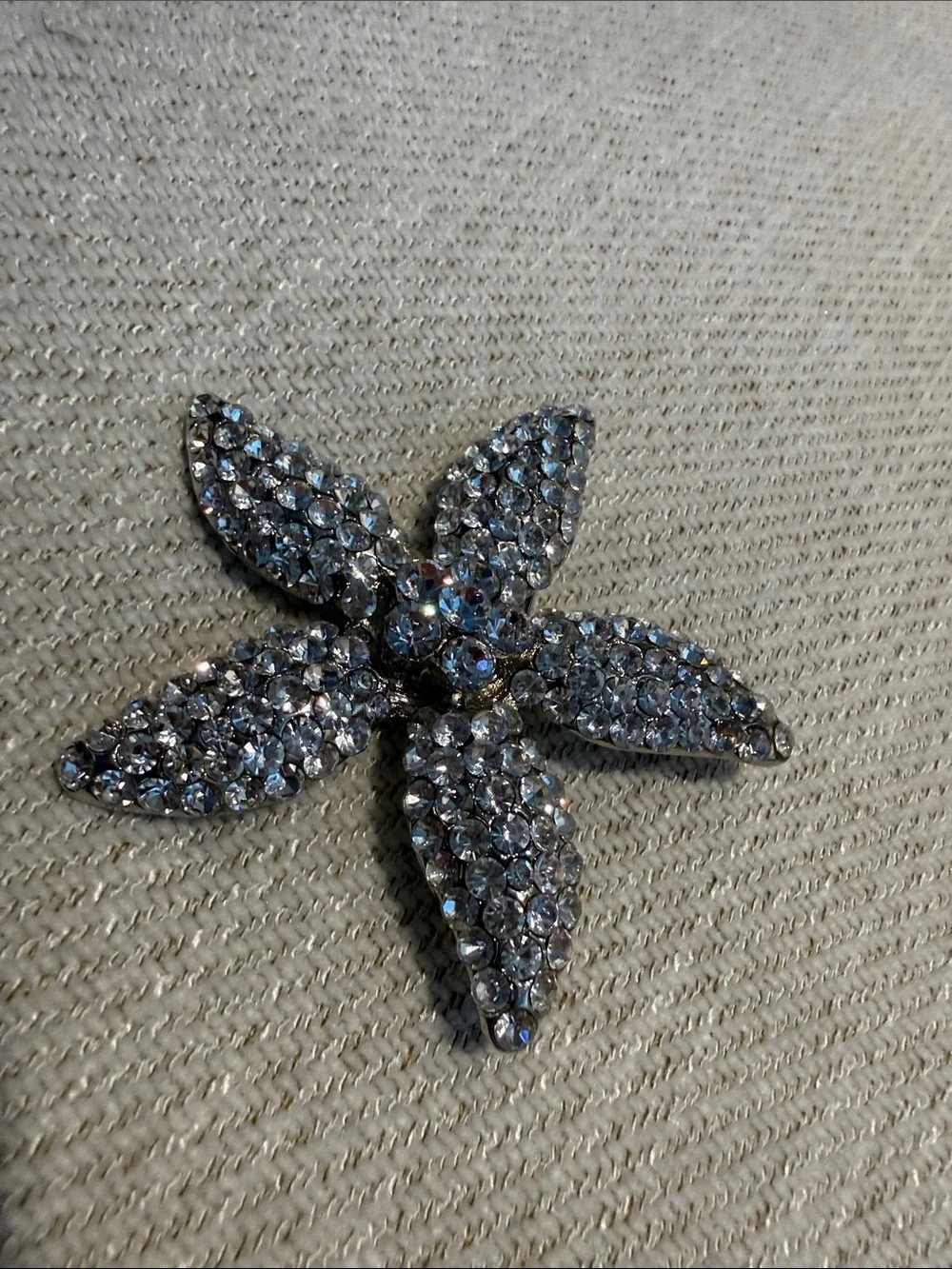 Rhinestone Brooch Trio - Silver & Blue Sparkle